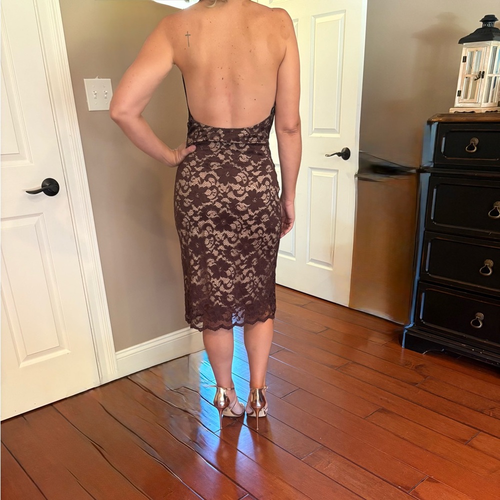 Sequin Embellished Beige Dress